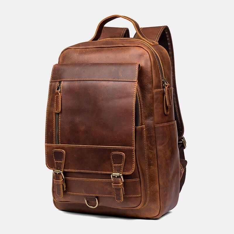 Herr Vintage Multifunktion Vattentät Rub Color Fuskpäls Stor Kapacitet Ryggsäckar Resväska