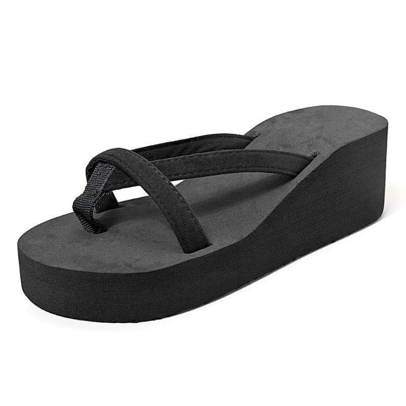 Damsandaler I Stor Storlek Kilplattformssandaler Casual Strandtofflor