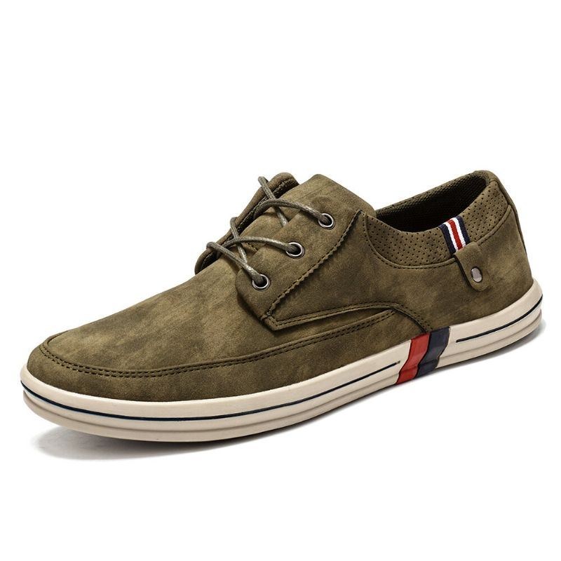 Herr Microfiber Läder Mjuk Walking Sole Casual Loafers