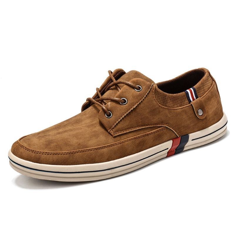 Herr Microfiber Läder Mjuk Walking Sole Casual Loafers