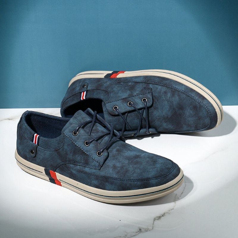 Herr Microfiber Läder Mjuk Walking Sole Casual Loafers