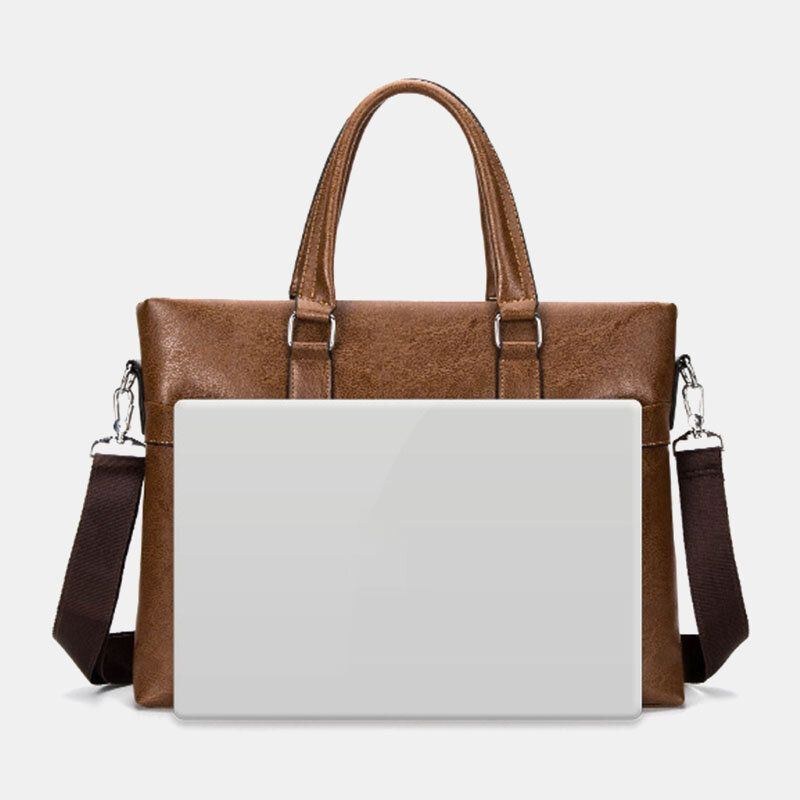 Herr Retro Horisontella Portföljer Messenger Bag Rygg Antistöld Dragkedja Ficka Stor Kapacitet Crossbody-väskor Axelväska Handväska