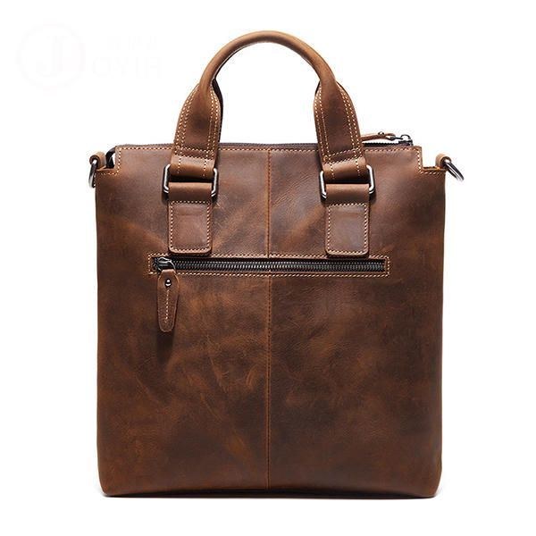 Herr Äkta Läder Retro Handväska Crossbody-väska Casual Business Axelväska Portfölj