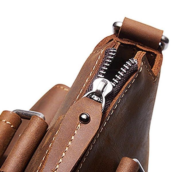Herr Äkta Läder Retro Handväska Crossbody-väska Casual Business Axelväska Portfölj