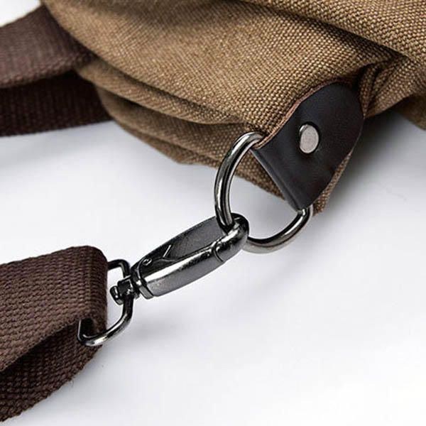 Herr Dam Canvas Axelväskor Vintage Tote Handväskor Kapacitet Shopping Crossbody-väskor
